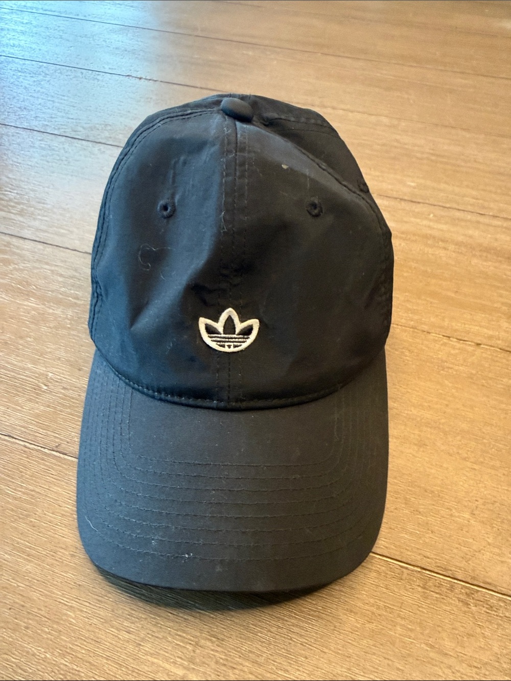 adidas Black Baseball Cap with White Trefoil Logo